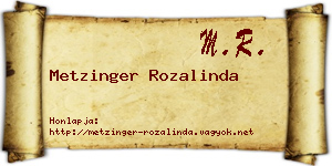 Metzinger Rozalinda névjegykártya